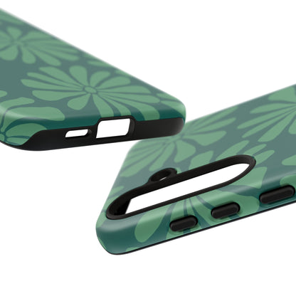Stylish iPhone Case, Floral Phone Cover, Tough Phone Cases, Green Daisy Design, Unique Gift for Her, Spring Accessories