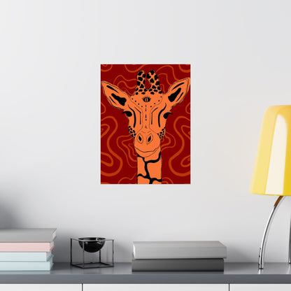Artistic Giraffe Poster, Vibrant Animal Wall Art, Bohemian Home Decor, Unique Gift for Zoo Lovers, Wildlife Enthusiast Wall Print