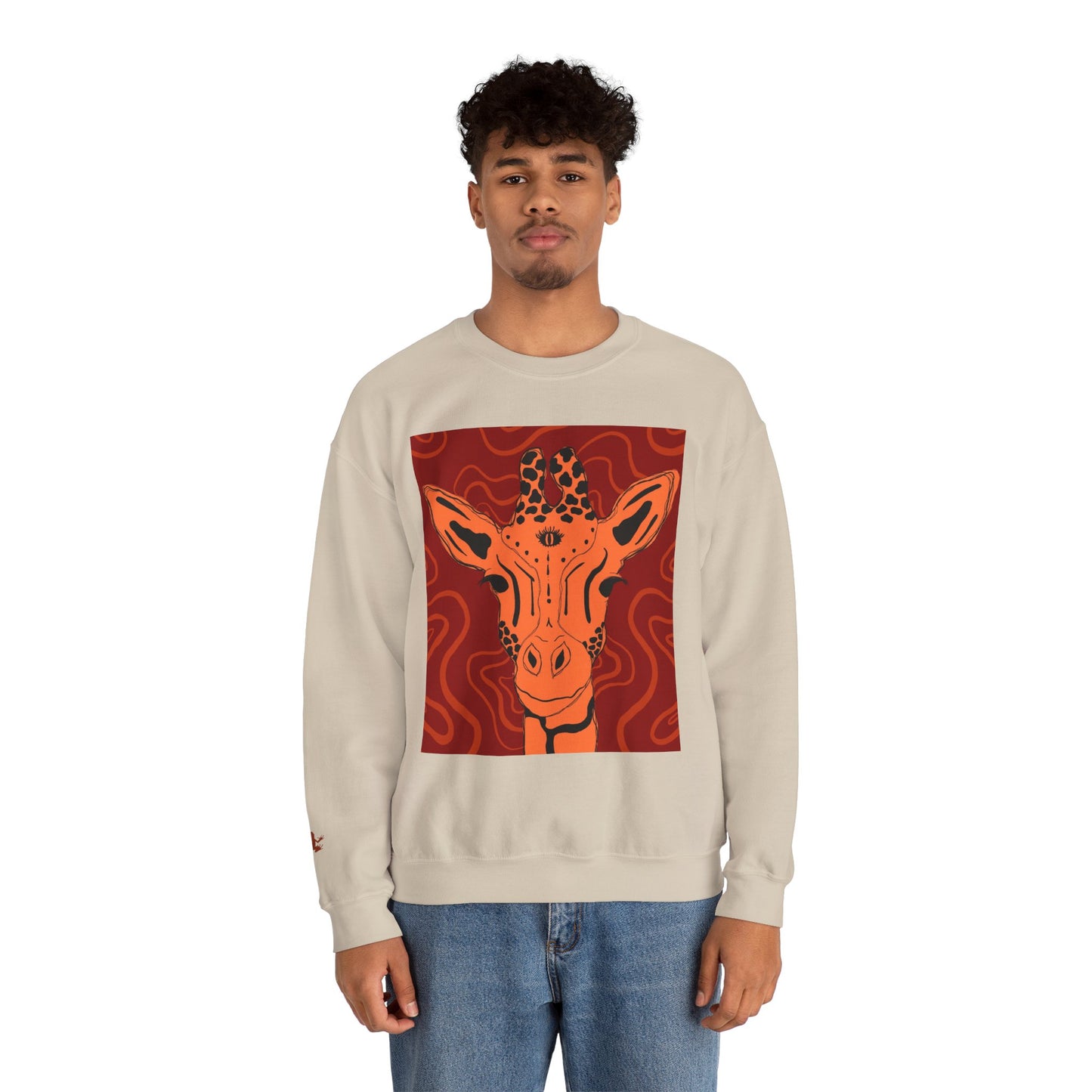 Giraffe Art Crewneck Sweatshirt, Cozy Giraffe Sweatshirt, Animal Lover Gift, Unique Sweatshirt for Friends, Cute Animal Apparel