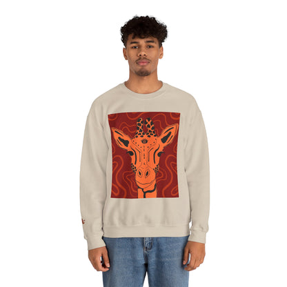 Giraffe Art Crewneck Sweatshirt, Cozy Giraffe Sweatshirt, Animal Lover Gift, Unique Sweatshirt for Friends, Cute Animal Apparel