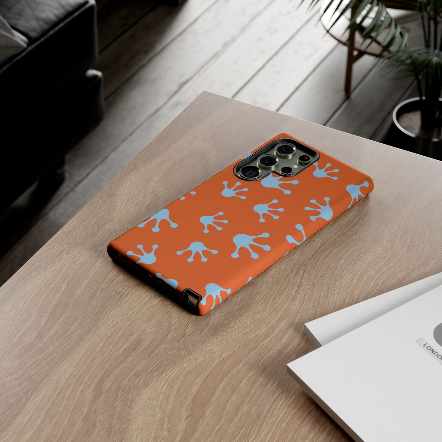 Frog Print Phone Case - Tough Cases, Orange Frog Design, Unique Gift, Fun Accessories, Vibrant Phone Cases, Cool Cases