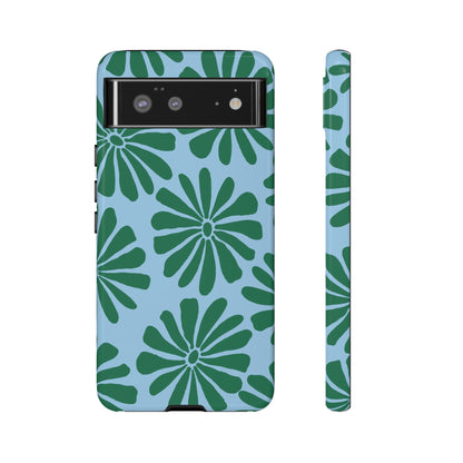 Stylish iPhone Case, Floral Phone Cover, Tough Phone Cases, Green Daisy Design, Unique Gift for Her, Spring Accessories