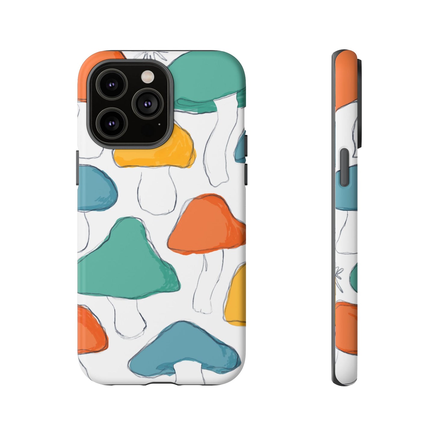 Mushroom Phone Case with Colorful Design, Tough Cases, Floral Tech Accessories, Gift for Nature Lovers, Trending Phone Cover