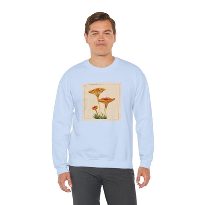 Vintage Floral Crewneck Sweatshirt, Cozy Fall Wear, Unisex Gift, Mushroom Art Apparel, Nature Lover Outfit, Comfy Mushroom Crewneck, Vintage Style