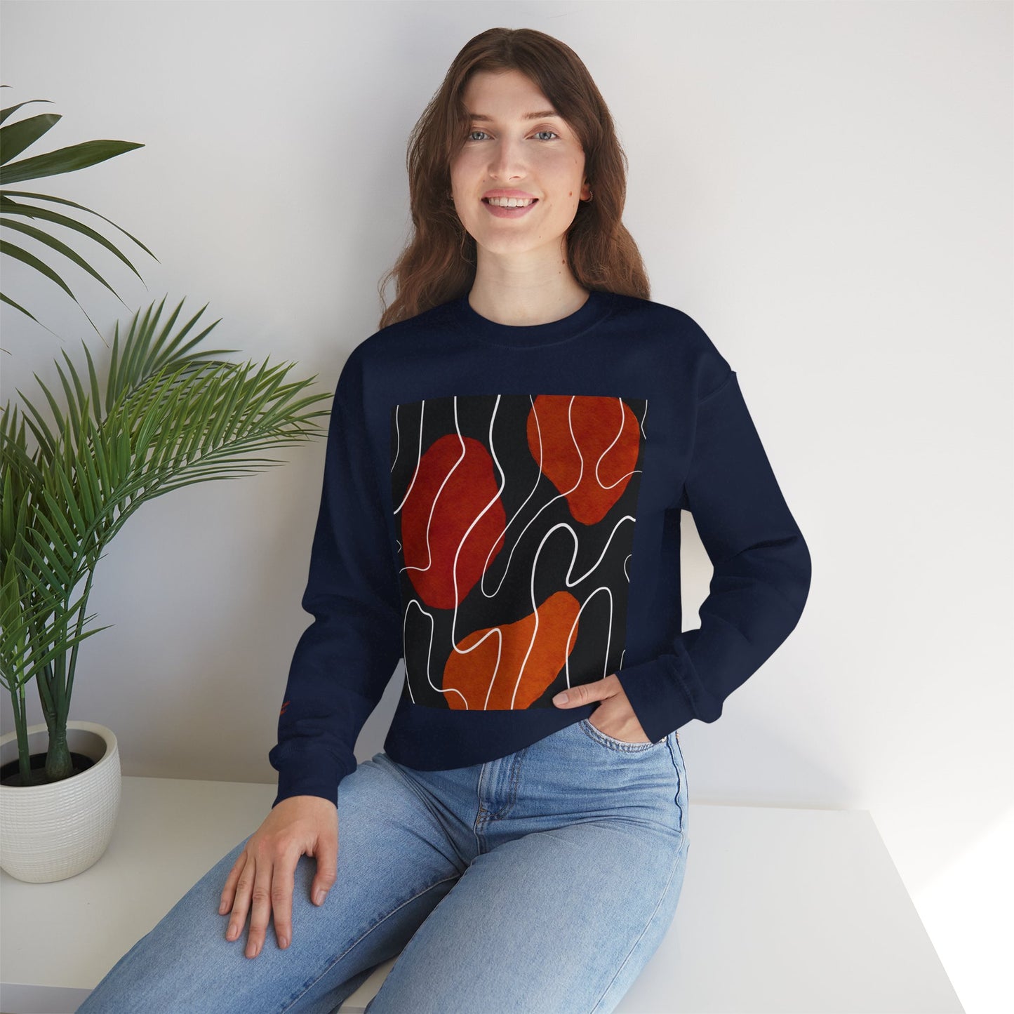 Abstract Modern Crewneck Sweatshirt, Cozy Casual Wear, Gift for Art Lovers, Stylish Layering, Perfect for Fall/Winter, Unique Graphic [...]