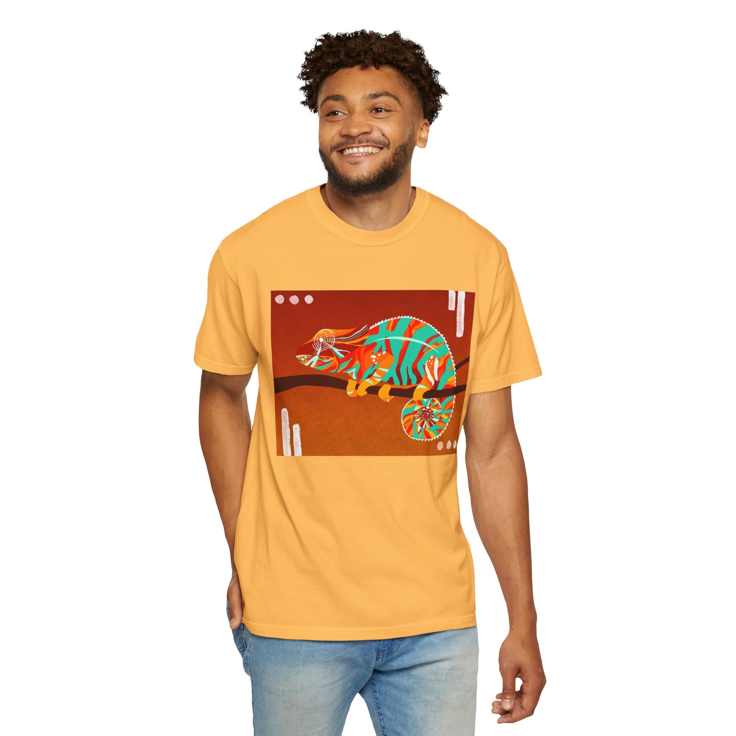 Vibrant Chameleon T-Shirt | Eco-friendly Fashion Tee, Unisex Graphic Tee, Animal Lover Shirt, Gift for Nature Enthusiasts