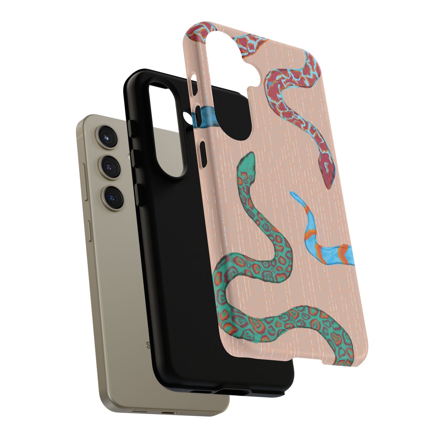 Colorful Snake Phone Case, Tough Phone Case, Unique Phone Cover, Animal Print Case, Gifts for Her, Trendy Accessories
