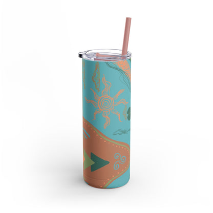 Vibrant Skinny Tumbler, Colorful Drinkware, Reusable Travel Mug, Eco-friendly Gift, Summer Hydration Cup, Stylish Beverage Container