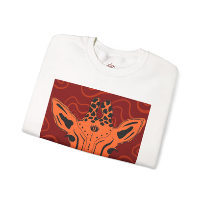 Giraffe Art Crewneck Sweatshirt, Cozy Giraffe Sweatshirt, Animal Lover Gift, Unique Sweatshirt for Friends, Cute Animal Apparel