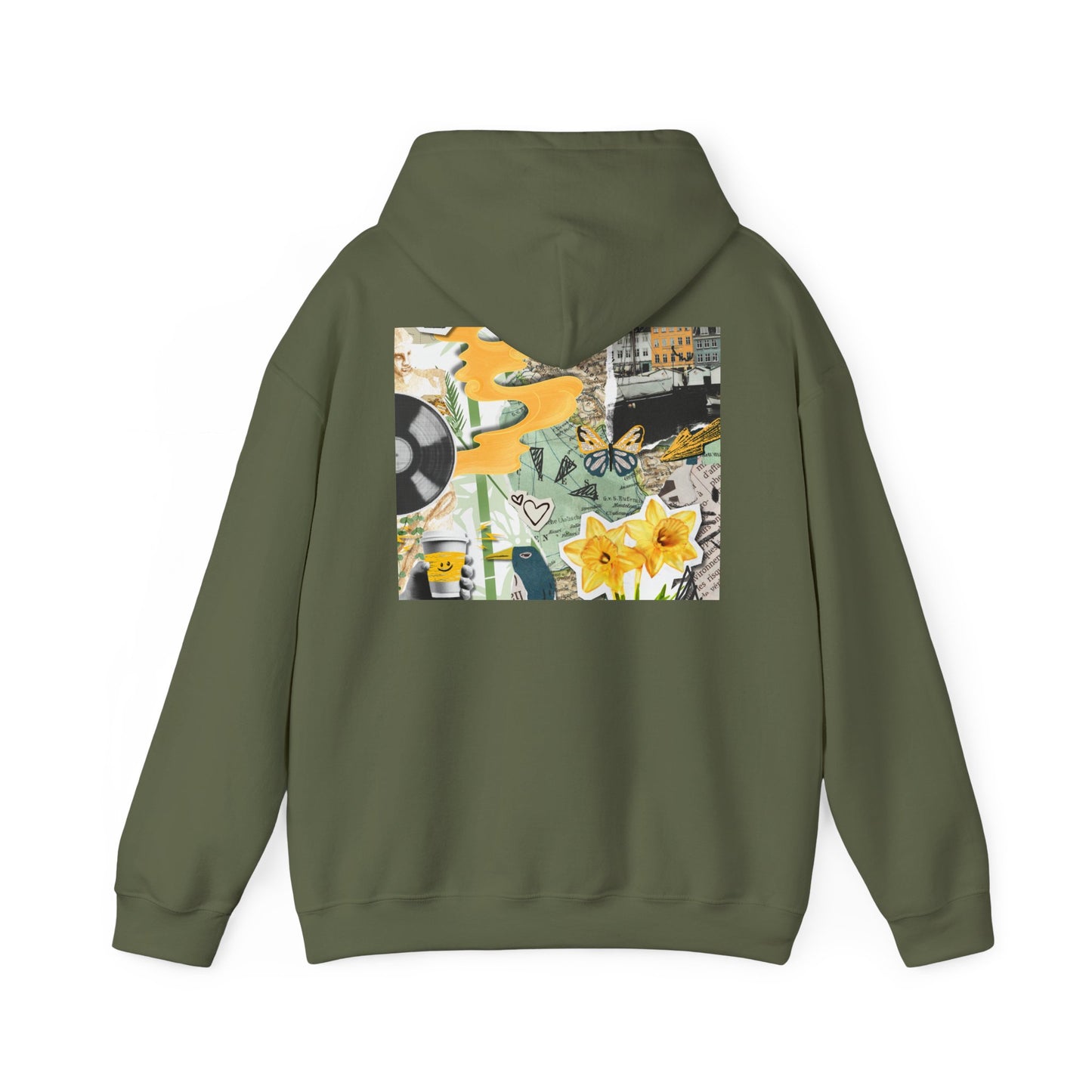 Lotus Flower Unisex Hoodie: Cozy Sweatshirt, Gift for Yoga Lovers, Meditation Apparel, Casual Streetwear, Nature-Inspired Wear, Artsy Collage, Cool Crewnecks