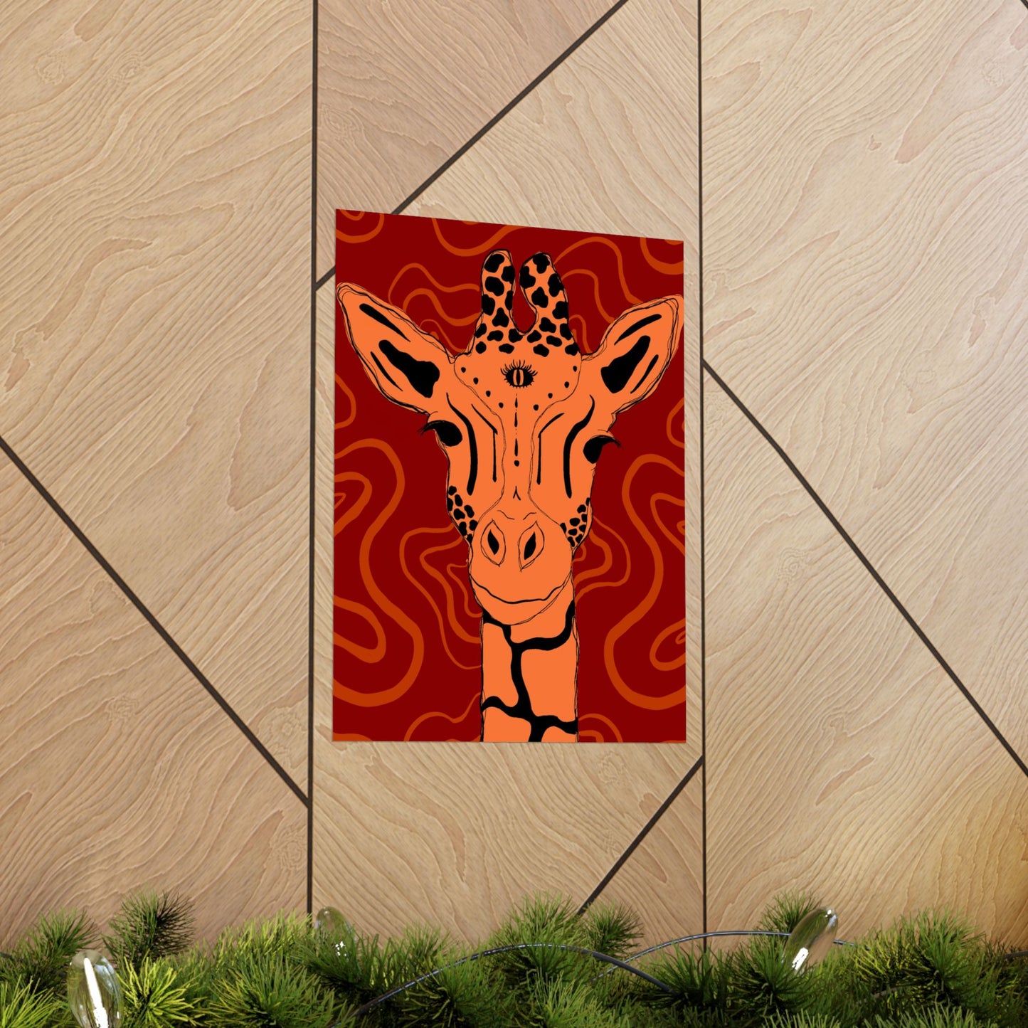 Artistic Giraffe Poster, Vibrant Animal Wall Art, Bohemian Home Decor, Unique Gift for Zoo Lovers, Wildlife Enthusiast Wall Print