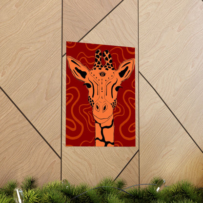 Artistic Giraffe Poster, Vibrant Animal Wall Art, Bohemian Home Decor, Unique Gift for Zoo Lovers, Wildlife Enthusiast Wall Print