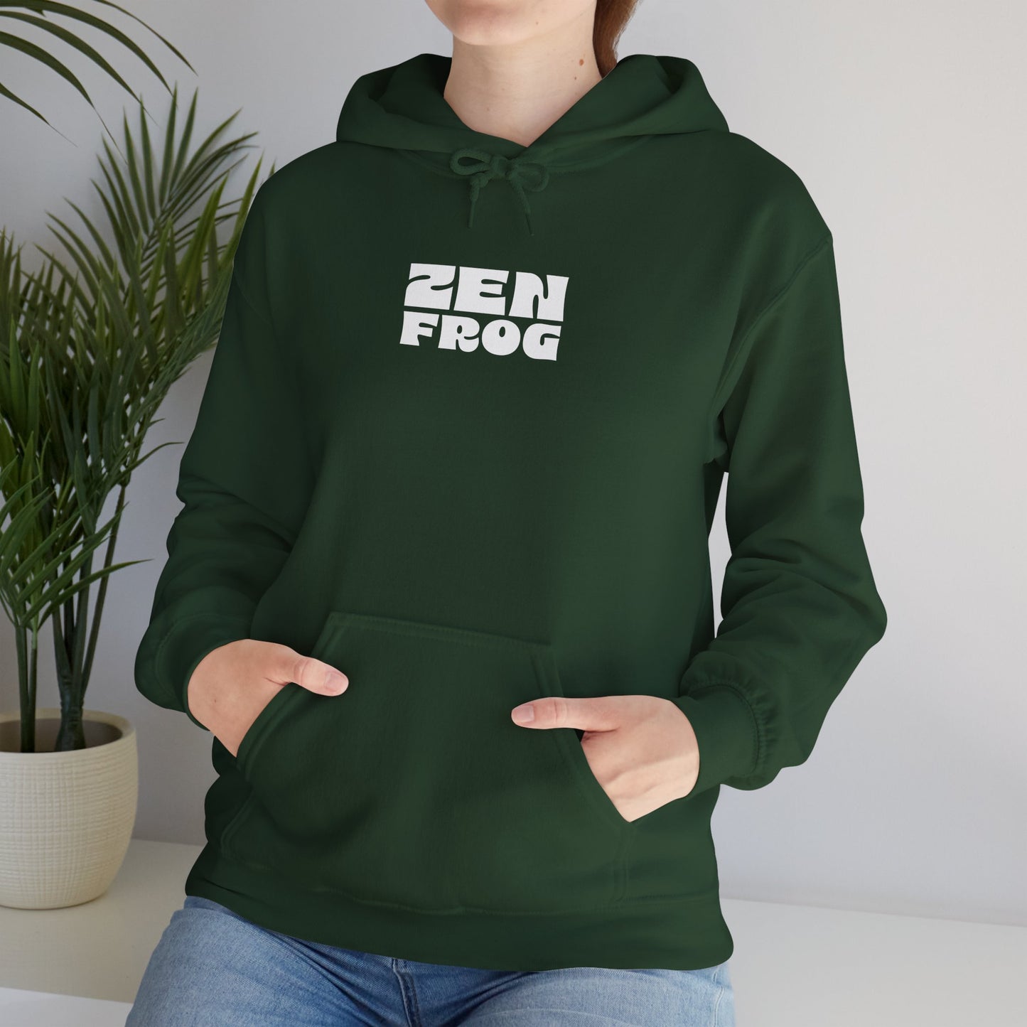 Zen Frog Octopus Unisex Heavy Blend Hooded Sweatshirt, Cozy Graphic Hoodie, Gift for Ocean Lovers, Unique Casual Wear, Relaxed Style