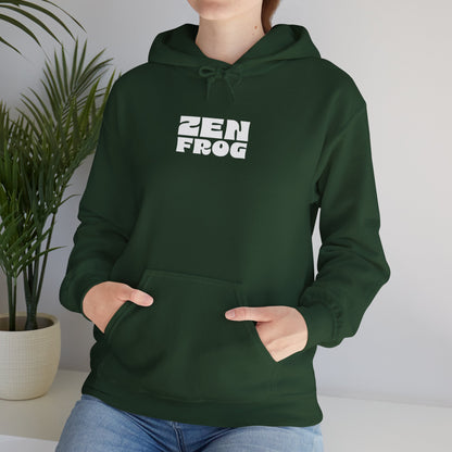 Zen Frog Octopus Unisex Heavy Blend Hooded Sweatshirt, Cozy Graphic Hoodie, Gift for Ocean Lovers, Unique Casual Wear, Relaxed Style