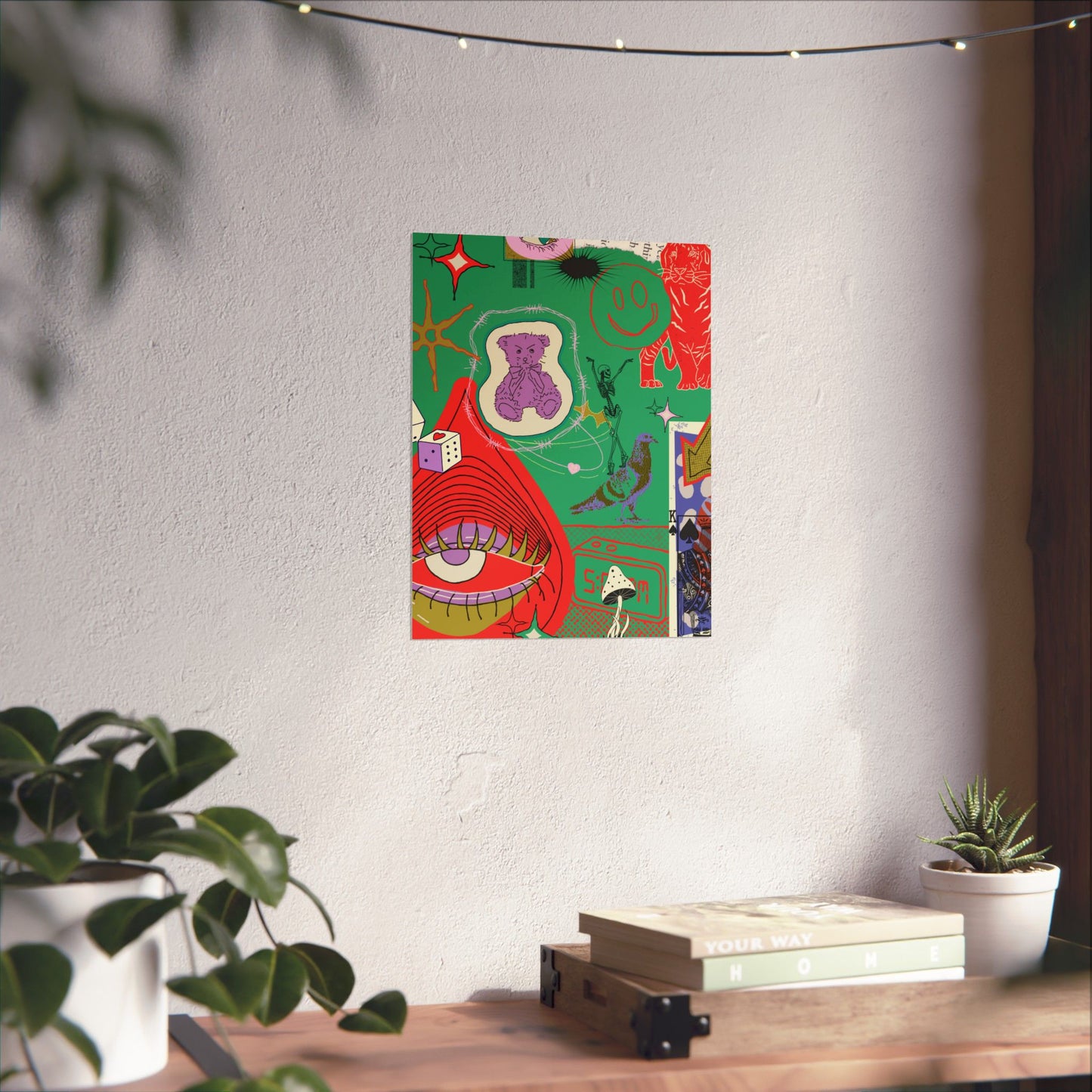 Vibrant Matte Vertical Posters, Retro Wall Art, Playful Home Decor, Unique Gift for Art Lovers, Perfect for Parties and Celebrations