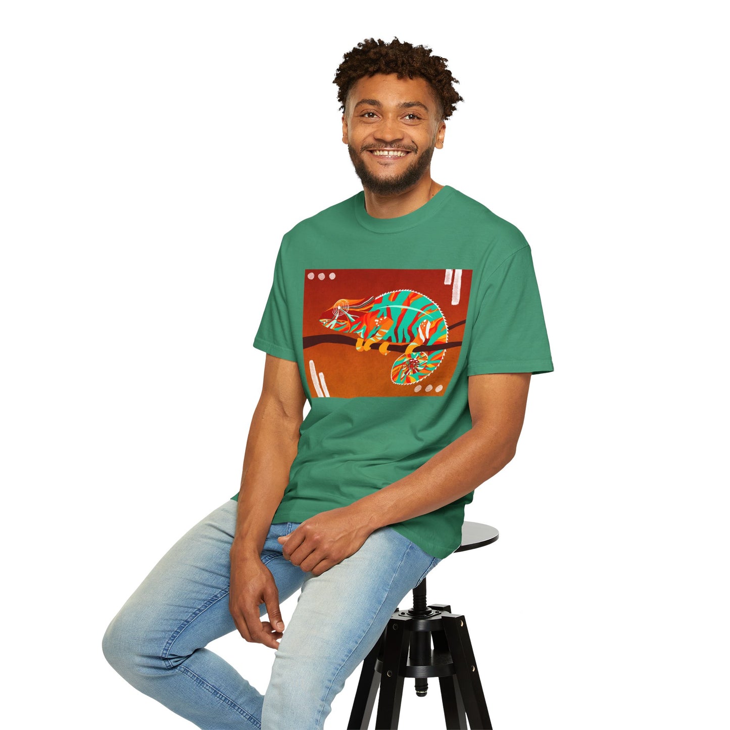 Vibrant Chameleon T-Shirt | Eco-friendly Fashion Tee, Unisex Graphic Tee, Animal Lover Shirt, Gift for Nature Enthusiasts