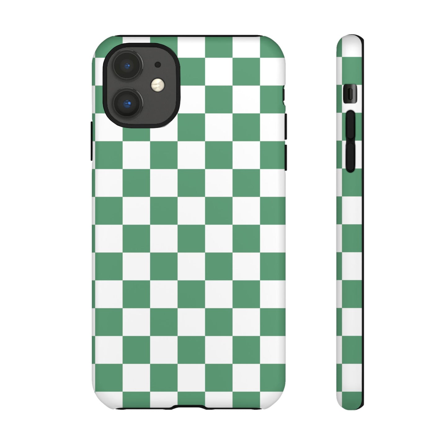 Stylish Phone Case - Green Checker Print, Trendy Phone Cover, Unique Gift, Modern Accessories, Eco-Friendly Case