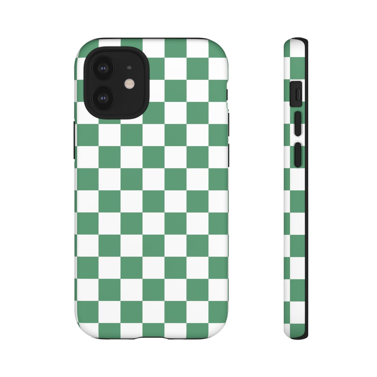 Stylish Phone Case - Green Checker Print, Trendy Phone Cover, Unique Gift, Modern Accessories, Eco-Friendly Case