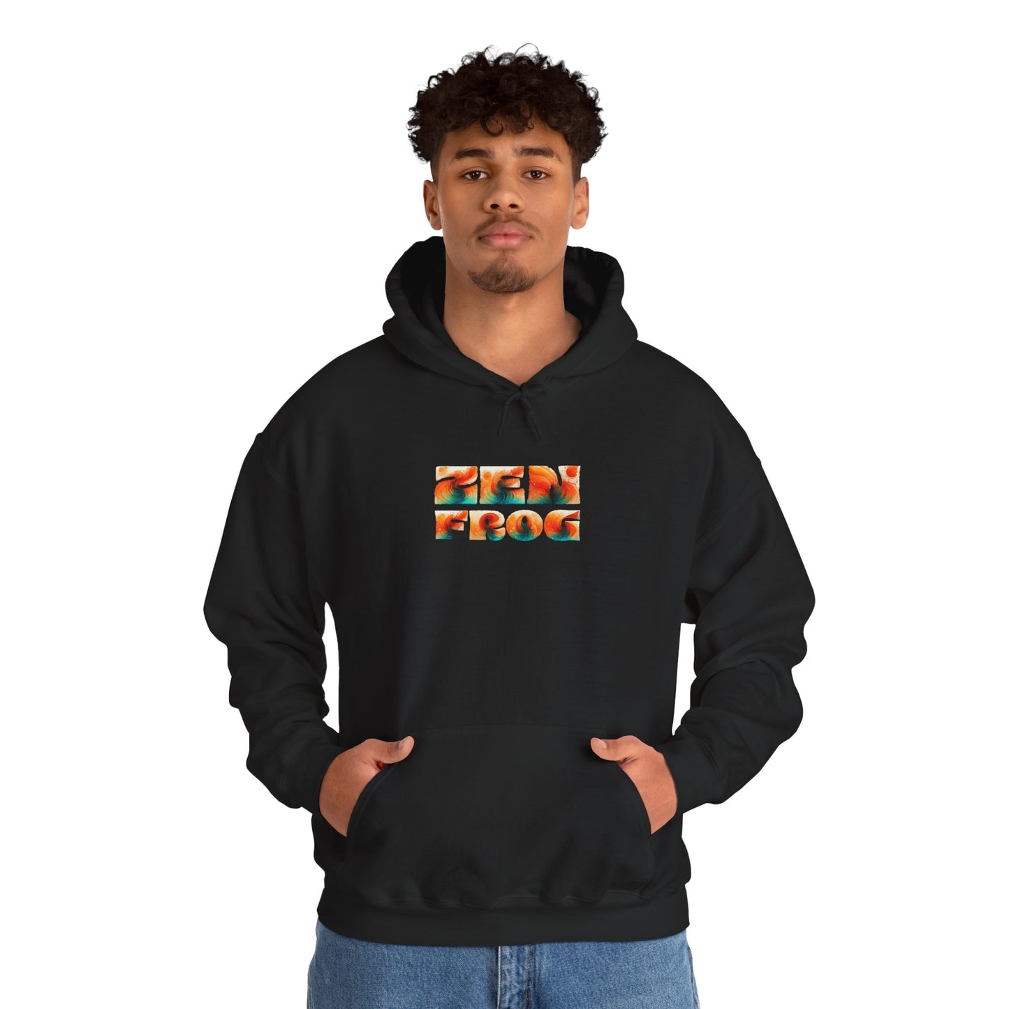 Vibrant Unisex Hoodie with Zen Frog and Snake Design, Cool Gift for Nature Lovers, Casual Wear for All Occasions, Gift for Her, Cool Hoodies