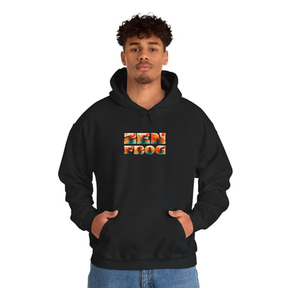 Vibrant Unisex Hoodie with Zen Frog and Snake Design, Cool Gift for Nature Lovers, Casual Wear for All Occasions, Gift for Her, Cool Hoodies