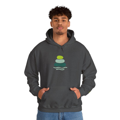 Serene Stacked Stones Hoodie, Unisex Sweatshirt for Mindfulness, Cozy Layer for Relaxation, Gift for Yoga Lovers, Perfect for Meditation