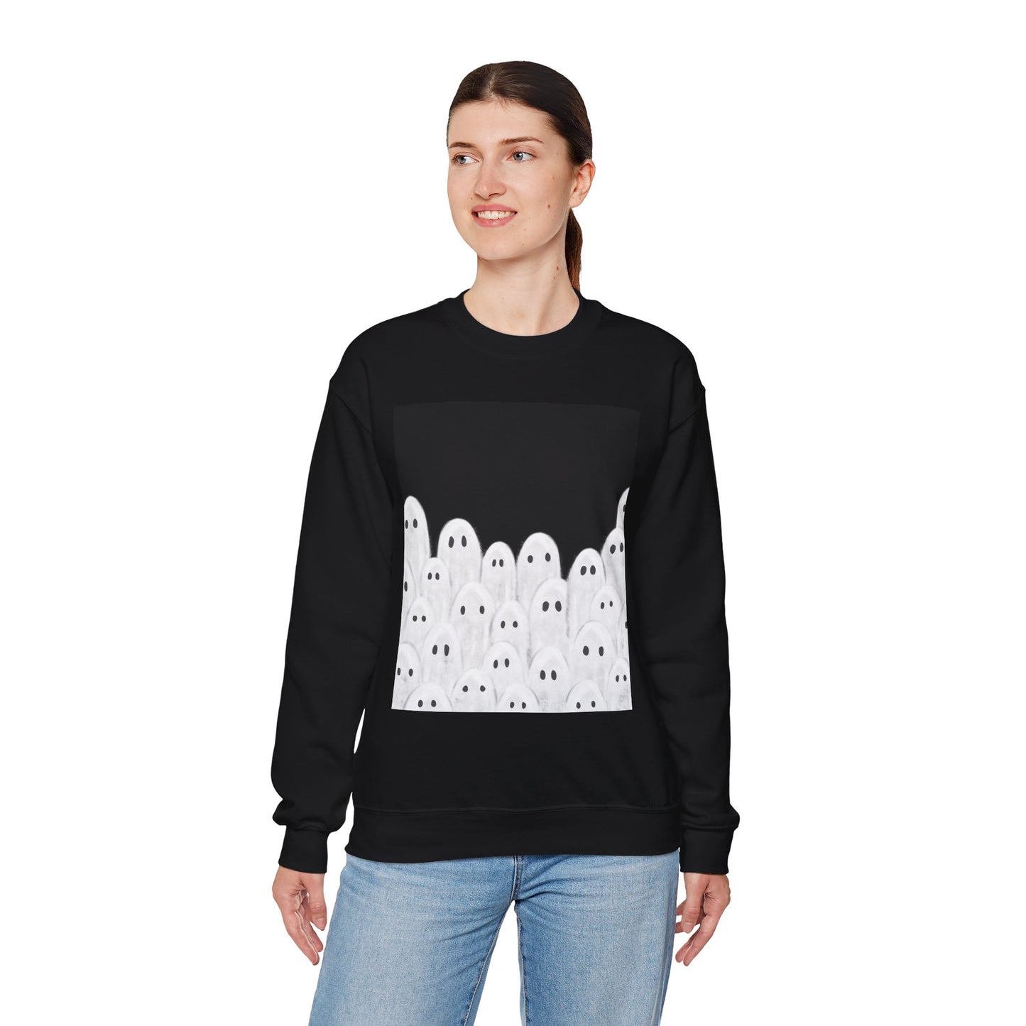 Painted Ghosts Crewneck | Cozy Sweatshirt, Perfect for Halloween, Fall, and Spooky Season