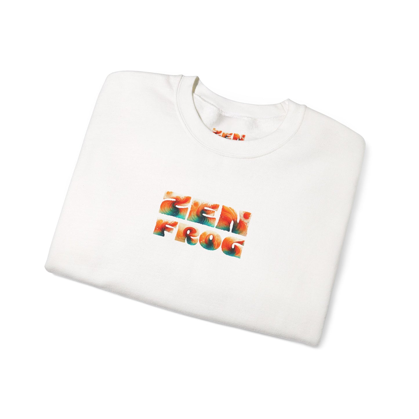 Zen Frog Crewneck Sweatshirt | Cozy Unisex Pullover for Relaxation, Ideal Gift for Nature Lovers, Perfect for Lounging and Casual Outings, Moon, Gift for Him, Gift for Her