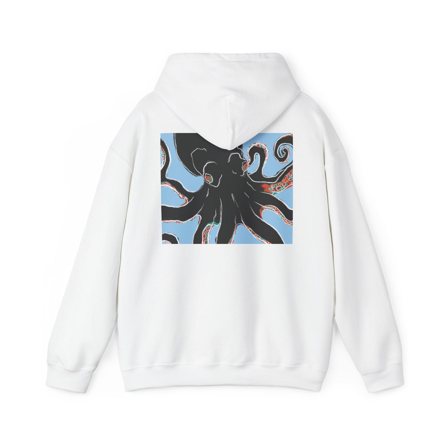 Zen Frog Octopus Unisex Heavy Blend Hooded Sweatshirt, Cozy Graphic Hoodie, Gift for Ocean Lovers, Unique Casual Wear, Relaxed Style