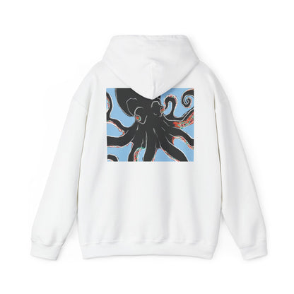 Zen Frog Octopus Unisex Heavy Blend Hooded Sweatshirt, Cozy Graphic Hoodie, Gift for Ocean Lovers, Unique Casual Wear, Relaxed Style