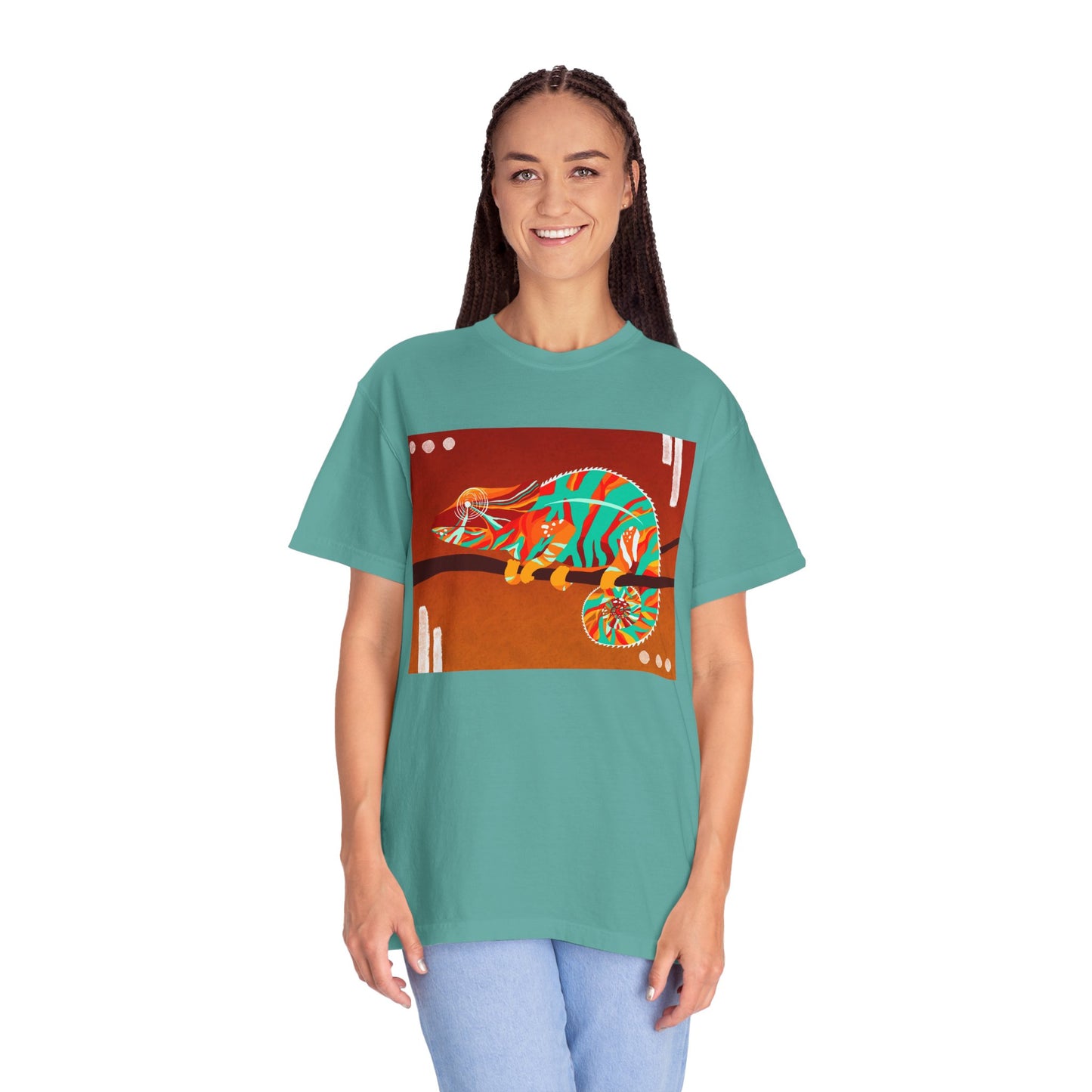 Vibrant Chameleon T-Shirt | Eco-friendly Fashion Tee, Unisex Graphic Tee, Animal Lover Shirt, Gift for Nature Enthusiasts