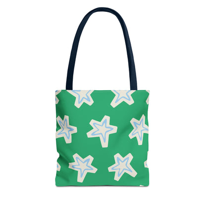 Starry Green AOP Tote Bag | Stylish Grocery Tote, Eco-Friendly Bag, Beach Bag, Weekend Getaway, Custom Design