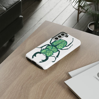 Green Beetle Phone Case - Tough Cases, Insect Lover Gift, Nature Lover Accessory, Unique Phone Cover, Eco-Friendly Design