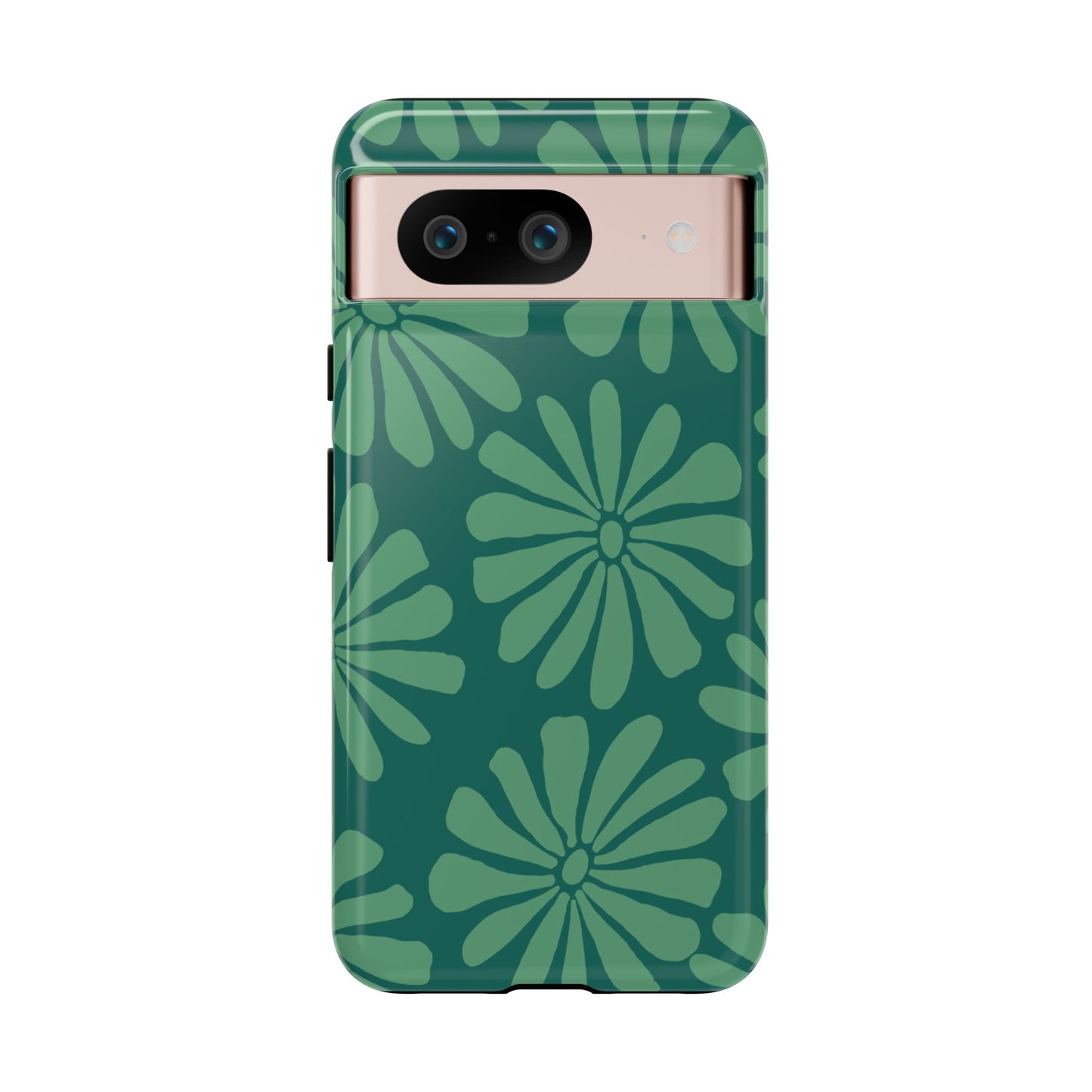 Stylish iPhone Case, Floral Phone Cover, Tough Phone Cases, Green Daisy Design, Unique Gift for Her, Spring Accessories