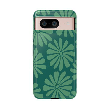 Stylish iPhone Case, Floral Phone Cover, Tough Phone Cases, Green Daisy Design, Unique Gift for Her, Spring Accessories