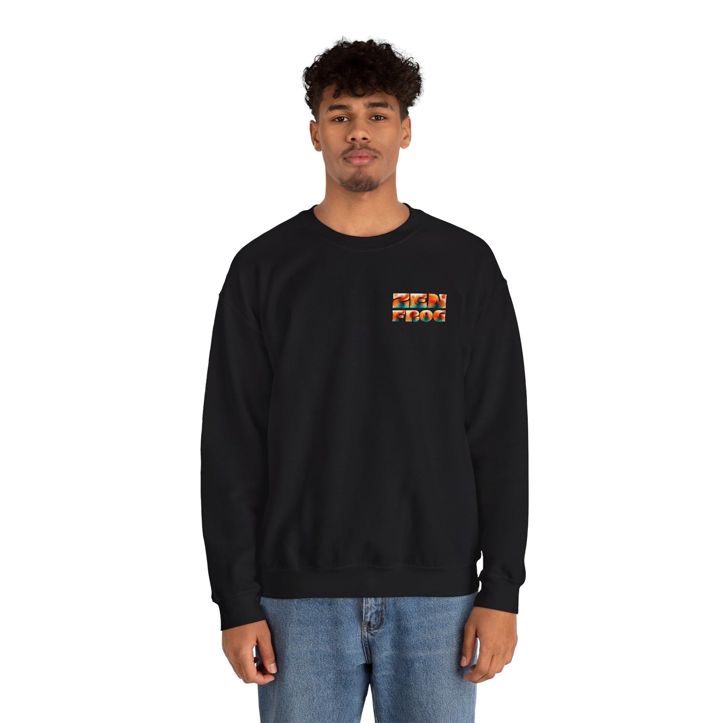 Funky Fish Crewneck Sweatshirt - Zen Frog Cozy & Calm Vibes for All, Perfect Gift for Nature Lovers, Relaxation, and Casual Wear