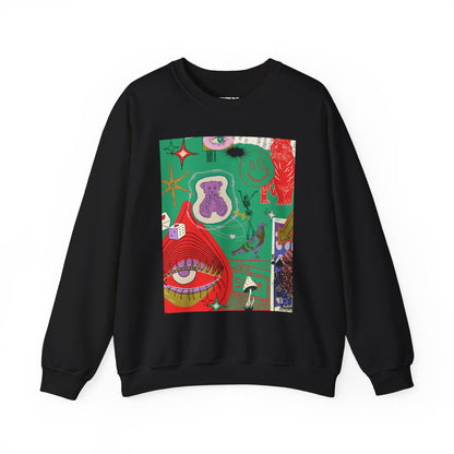 Vibrant Artwork Crewneck Sweatshirt - Cozy Unisex Gift, Trendy Streetwear, Spring Fashion, Unique Graphic Tee, Art-Inspired Apparel