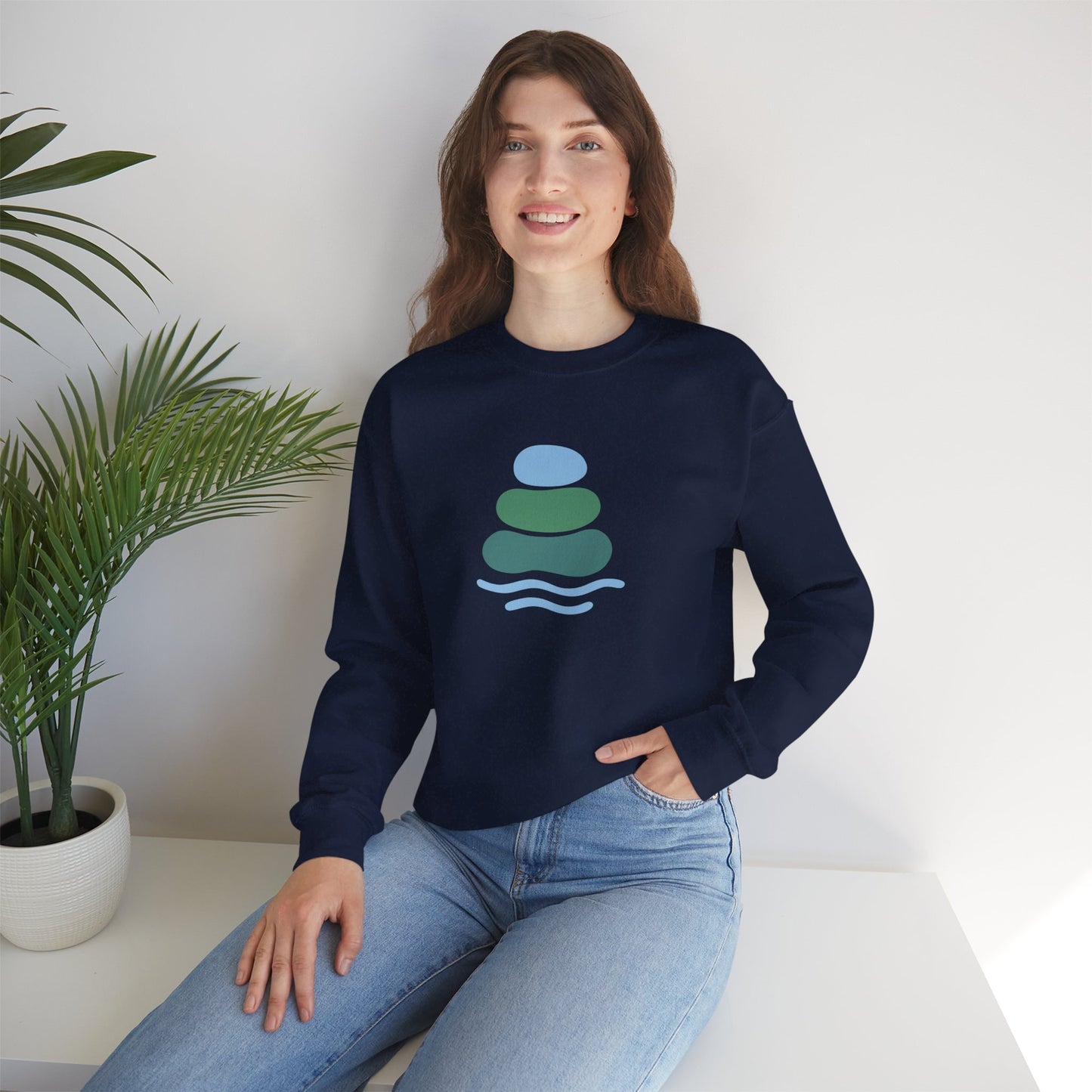 Serene Balance Crewneck Sweatshirt, Cozy Layering Piece, Casual Everyday Wear, Ideal for Relaxation, Gift for Mindfulness Enthusiasts