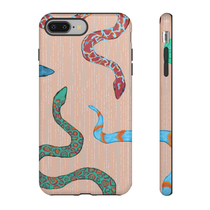 Colorful Snake Phone Case, Tough Phone Case, Unique Phone Cover, Animal Print Case, Gifts for Her, Trendy Accessories