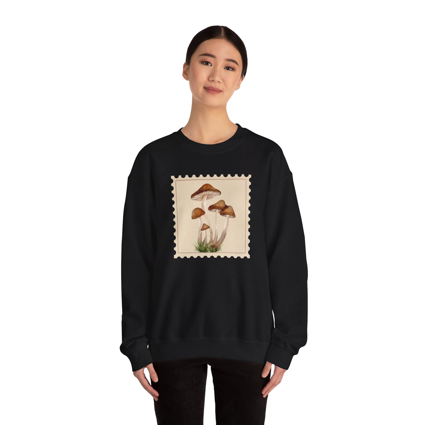Mushroom Vibes Unisex Crewneck Sweatshirt - Cozy Fashion, Nature Lover Gift, Fall Outfit, Eco-Friendly Style, Perfect for Autumn, Artsy Sweatshirts, Premium, Nature-inspired Crewnecks