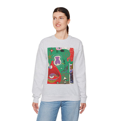 Vibrant Artwork Crewneck Sweatshirt - Cozy Unisex Gift, Trendy Streetwear, Spring Fashion, Unique Graphic Tee, Art-Inspired Apparel