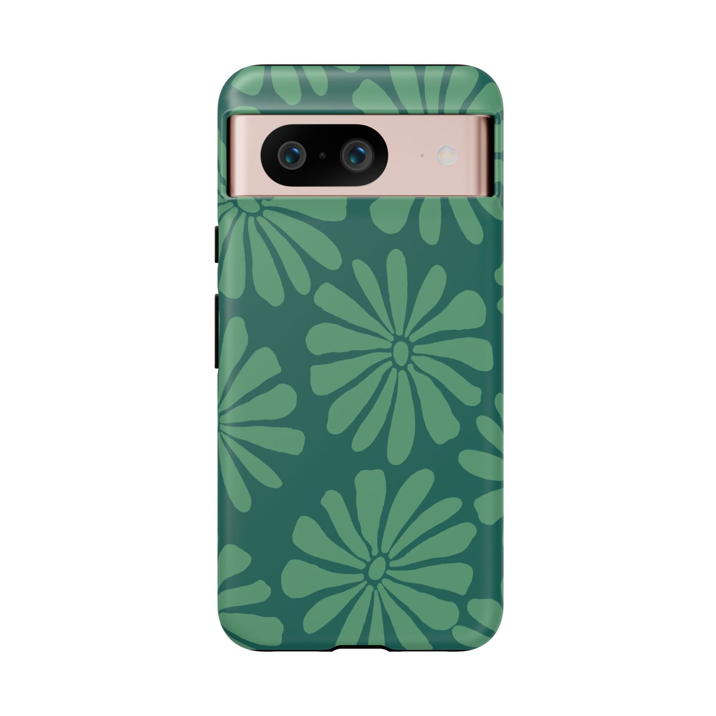 Stylish iPhone Case, Floral Phone Cover, Tough Phone Cases, Green Daisy Design, Unique Gift for Her, Spring Accessories