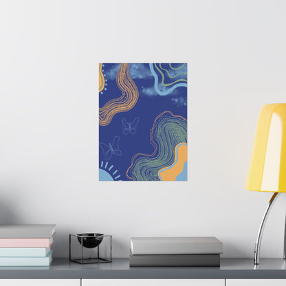 Artistic Butterfly Wall Poster, Abstract Home Decor, Bohemian Wall Art, Unique Gift, Colorful Room Accent, Modern Aesthetic Print