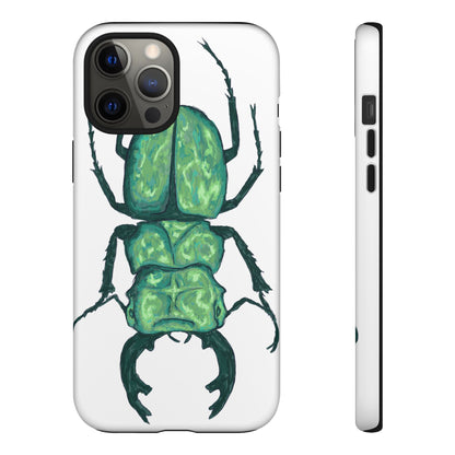 Green Beetle Phone Case - Tough Cases, Insect Lover Gift, Nature Lover Accessory, Unique Phone Cover, Eco-Friendly Design