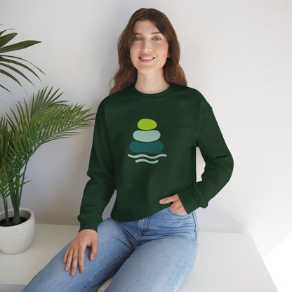 Serene Stones Unisex Crewneck Sweatshirt, Cozy Sweatshirt, Relaxation Apparel, Casual Wear, Mindfulness Gift