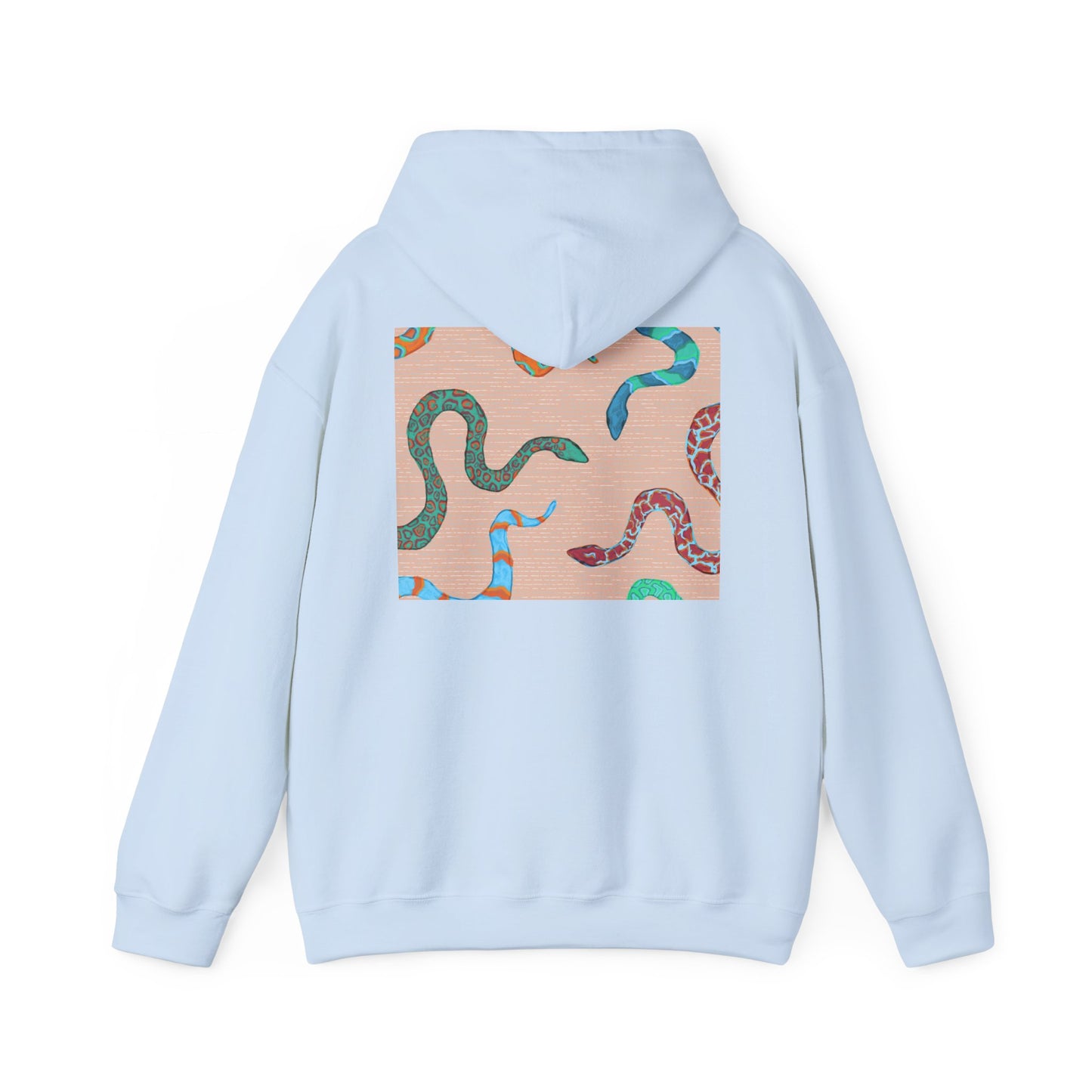 Vibrant Unisex Hoodie with Zen Frog and Snake Design, Cool Gift for Nature Lovers, Casual Wear for All Occasions, Gift for Her, Cool Hoodies