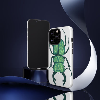 Green Beetle Phone Case - Tough Cases, Insect Lover Gift, Nature Lover Accessory, Unique Phone Cover, Eco-Friendly Design