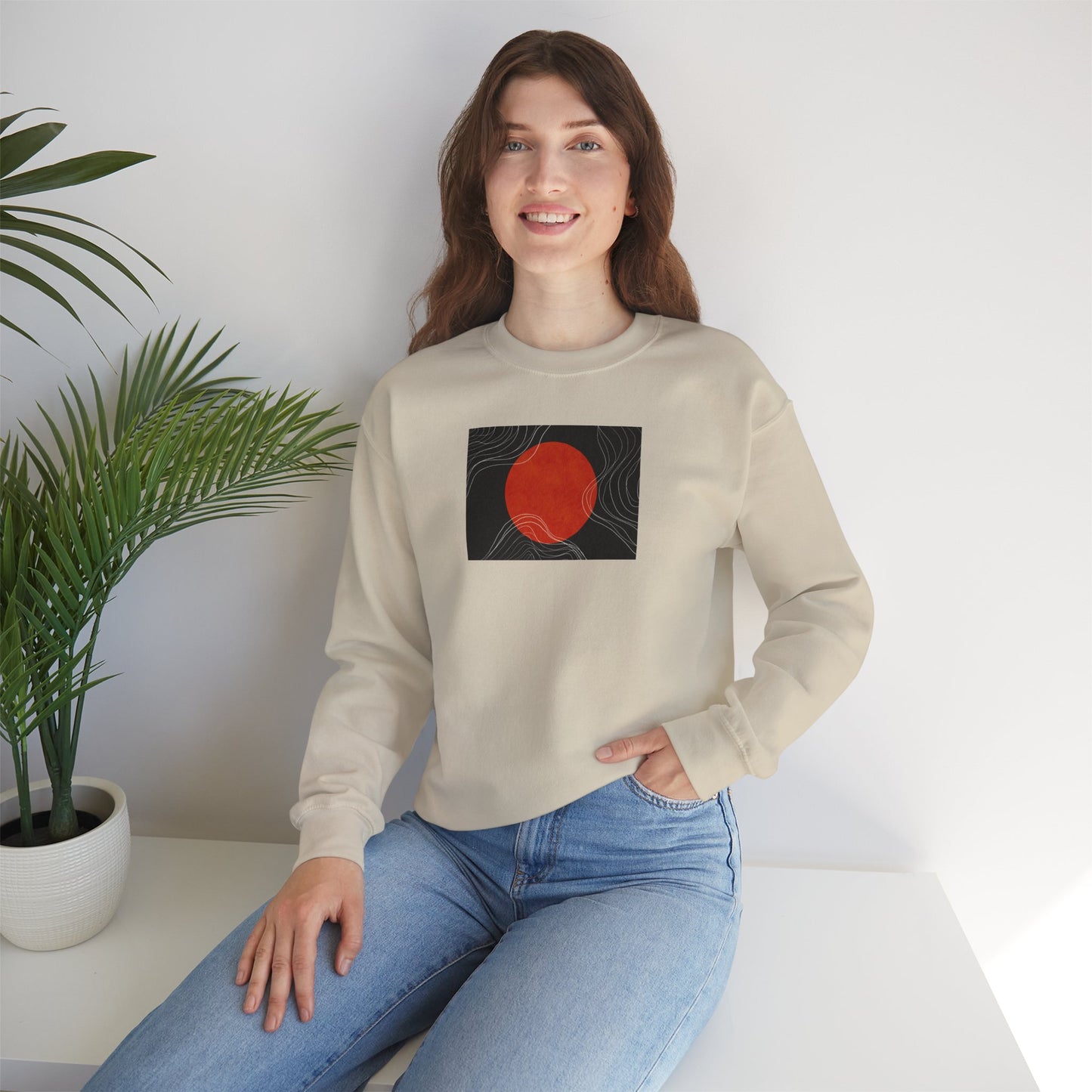 Minimalist Sunset Crewneck Sweatshirt, Cozy Unisex Sweater for Everyday Wear, Gift for Fall, Layering Essential