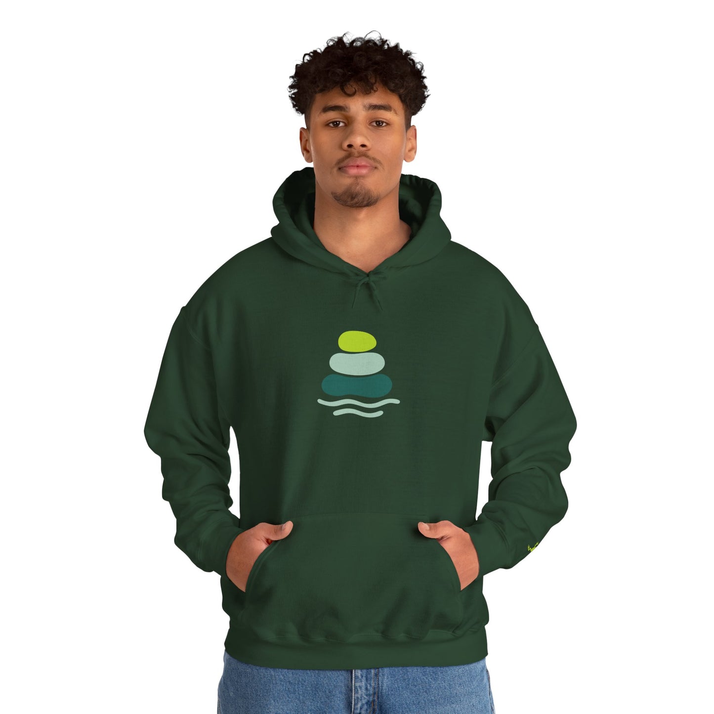 Serene Stacked Stones Hoodie, Unisex Sweatshirt for Mindfulness, Cozy Layer for Relaxation, Gift for Yoga Lovers, Perfect for Meditation