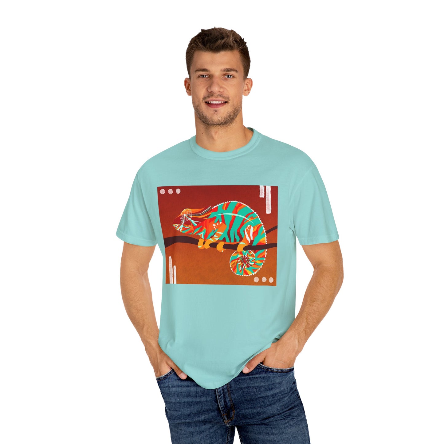 Vibrant Chameleon T-Shirt | Eco-friendly Fashion Tee, Unisex Graphic Tee, Animal Lover Shirt, Gift for Nature Enthusiasts