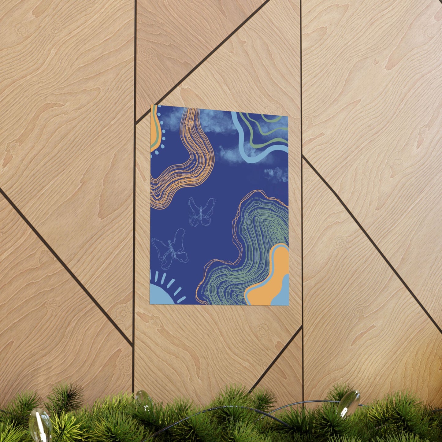 Artistic Butterfly Wall Poster, Abstract Home Decor, Bohemian Wall Art, Unique Gift, Colorful Room Accent, Modern Aesthetic Print